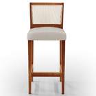 Kit 05 Banquetas Alta Para Cozinha Encosto Em Tela Branco Zio