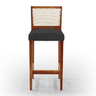 Kit 05 Banquetas Alta Para Cozinha Encosto Em Tela Branco Zio