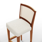 Kit 05 Banquetas Alta Para Cozinha Encosto Em Tela Branco Zio