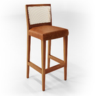 Kit 05 Banquetas Alta Para Cozinha Encosto Em Tela Branco Zio