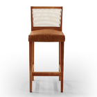 Kit 05 Banquetas Alta Para Cozinha Encosto Em Tela Branco Zio