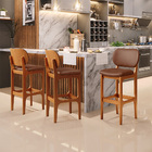 Kit 05 Banquetas Alta Para Cozinha Madeira Fixa Betta L02 Imb