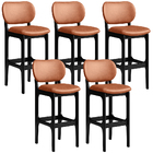 Kit 05 Banquetas Alta Para Cozinha Madeira Fixa Betta L02 Pre