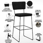 Kit 05 Banquetas Alta Para Cozinha Sala De Jantar Base Aço Fi