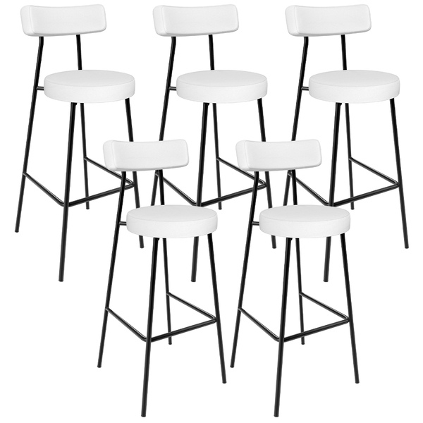 Kit 05 Banquetas Altas Bar Cozinha Sala De Jantar Estrutura E