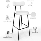 Kit 05 Banquetas Altas Bar Cozinha Sala De Jantar Estrutura E