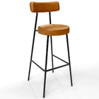 Kit 05 Banquetas Altas Bar Sala De Jantar Estrutura Em Aço Mi