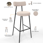 Kit 05 Banquetas Altas Cozinha Bar Sala De Jantar Em Aço Milã