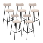 Kit 05 Banquetas Altas Cozinha Bar Sala De Jantar Em Aço Milã