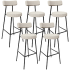 Kit 05 Banquetas Altas Cozinha Bar Sala De Jantar Em Aço Milã