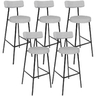 Kit 05 Banquetas Altas Cozinha Bar Sala De Jantar Em Aço Milã