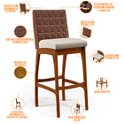 Kit 05 Banquetas Altas Cozinha Sala De Jantar Fixa Mila L02 C