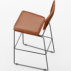 Kit 05 Banquetas Altas Cozinha Sala Jantar Base Em Aço Fixa A