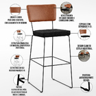 Kit 05 Banquetas Altas Cozinha Sala Jantar Fixa Allana L02 Co