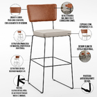 Kit 05 Banquetas Altas Cozinha Sala Jantar Fixa Allana L02 Co