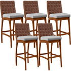 Kit 05 Banquetas Altas Cozinha Sala Jantar Fixa Mila L02 Cour