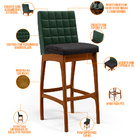 Kit 05 Banquetas Altas Cozinha Sala Jantar Fixa Mila L02 Fact