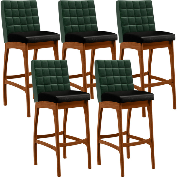 Kit 05 Banquetas Altas Cozinha Sala Jantar Fixa Mila L02 Fact