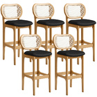 Kit 05 Banquetas Altas Para Cozinha Bancada Sala Tela Betta F