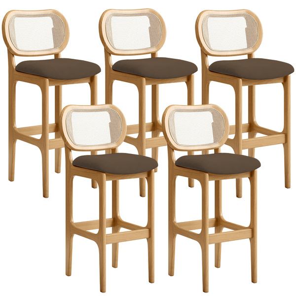 Kit 05 Banquetas Altas Para Cozinha Bancada Sala Tela Betta F