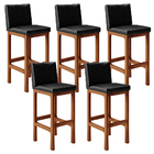Kit 05 Banquetas Altas Para Cozinha Sala De Jantar Fixa Alya