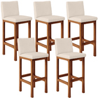 Kit 05 Banquetas Altas Para Cozinha Sala De Jantar Fixa Alya