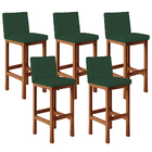 Kit 05 Banquetas Altas Para Cozinha Sala De Jantar Fixa Alya
