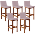 Kit 05 Banquetas Altas Para Cozinha Sala De Jantar Fixa Alya