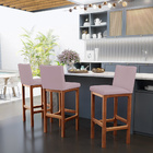 Kit 05 Banquetas Altas Para Cozinha Sala De Jantar Fixa Alya