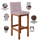 Kit 05 Banquetas Altas Para Cozinha Sala De Jantar Fixa Alya