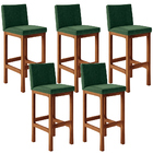 Kit 05 Banquetas Altas Para Cozinha Sala De Jantar Fixa Alya