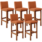 Kit 05 Banquetas Altas Para Cozinha Sala De Jantar Fixa Alya