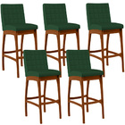 Kit 05 Banquetas Altas Para Cozinha Sala De Jantar Fixa Mila