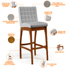 Kit 05 Banquetas Altas Para Cozinha Sala De Jantar Fixa Mila