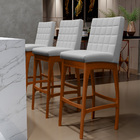 Kit 05 Banquetas Altas Para Cozinha Sala De Jantar Fixa Mila