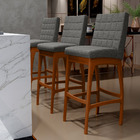 Kit 05 Banquetas Altas Para Cozinha Sala De Jantar Fixa Mila