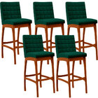 Kit 05 Banquetas Altas Para Cozinha Sala De Jantar Fixa Mila