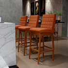 Kit 05 Banquetas Altas Para Cozinha Sala De Jantar Fixa Mila