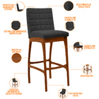 Kit 05 Banquetas Altas Para Cozinha Sala De Jantar Fixa Mila