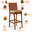 Kit 05 Banquetas Altas Sala De Jantar Fixa Mila L02 Couríssim