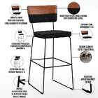 Kit 05 Banquetas Altas Sala Jantar Allana L02 Faixa Couríssim