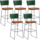 Kit 05 Banquetas Altas Sala Jantar Fixa Allana L02 Facto Verd