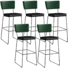 Kit 05 Banquetas Altas Sala Jantar Fixa Allana L02 Facto Verd