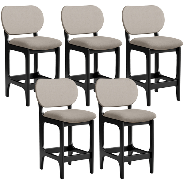 Kit 05 Banquetas Baixa Bar Cozinha E Sala De Jantar Fixa Bett