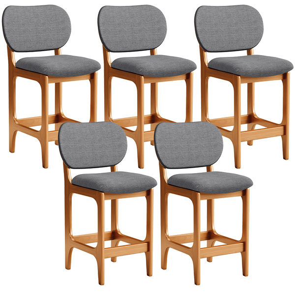 Kit 05 Banquetas Baixa Bar Cozinha E Sala De Jantar Fixa Bett