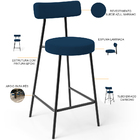 Kit 05 Banquetas Baixa Bar Cozinha Sala De Jantar Em Aço Milã