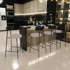 Kit 05 Banquetas Baixa Bar Cozinha Sala Jantar Milão L02 Cour