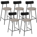 Kit 05 Banquetas Baixa Bar Cozinha Sala Jantar Milão L02 Cour