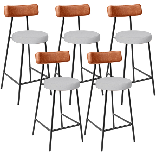 Kit 05 Banquetas Baixa Bar Cozinha Sala Jantar Milão L02 Cour