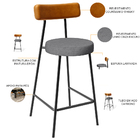 Kit 05 Banquetas Baixa Cozinha Jantar Milão L02 Couríssimo Wh